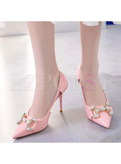 Diamante Embellishment Princess Women Dress Shoes