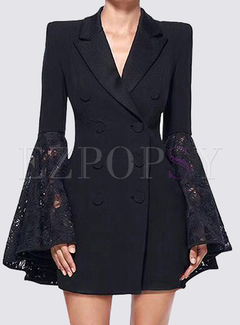 Women's Exclusive Water Soluble Lace Flare Sleeve Blazers