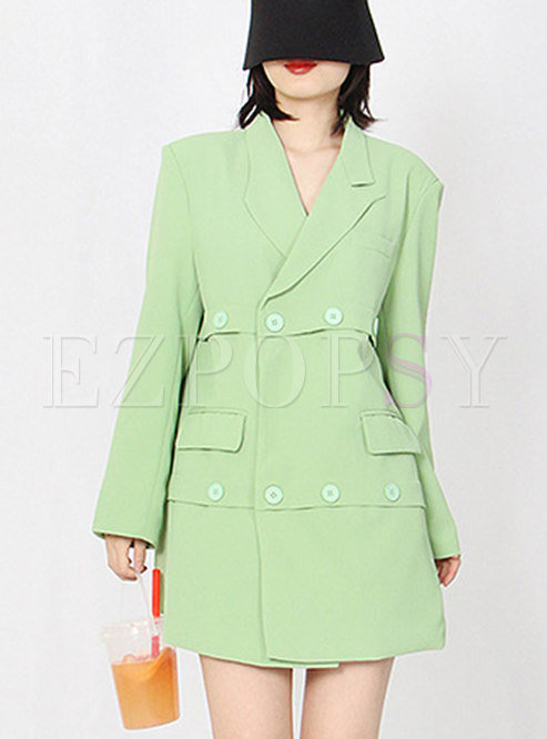 Women's Fashion Green Oversize Blazer