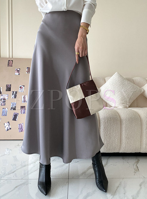 Women's Elegant Satin Maxi Skirts