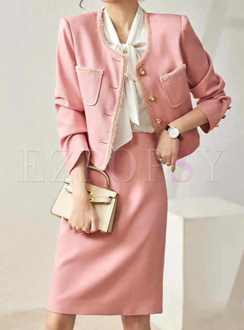 Women's Formal Solid Color Dreamy Skirt Sets