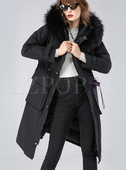 Exclusive Hooded Fur-Trimmed Down Parka For Women