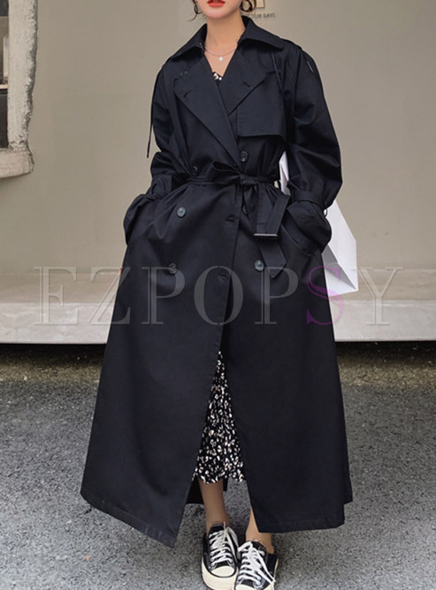 Hot Oversize Double-Breasted Long Trench Coats Women