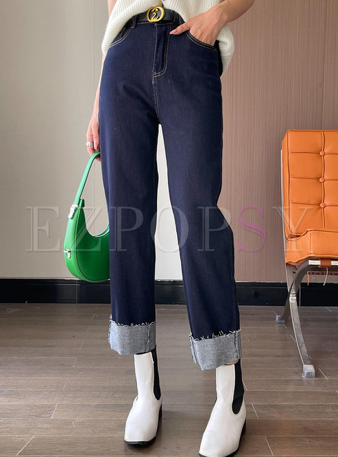 Fashion High Waisted Jean Pants Women