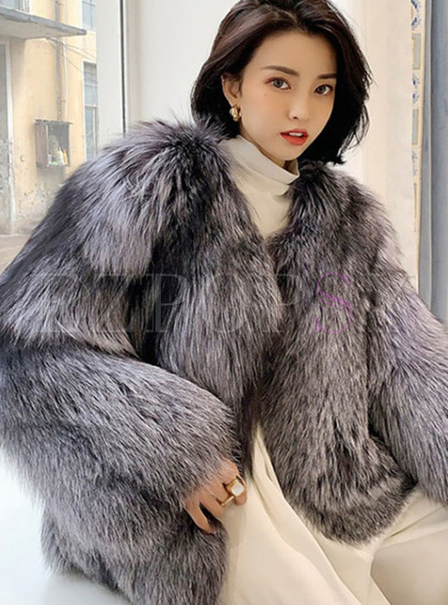 Womens Vintage Warm Fluffy Faux Fur Jackets