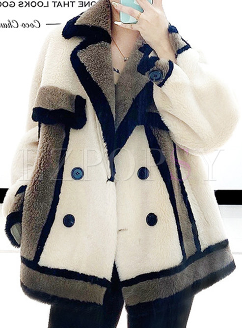 Comfortable Thickened Double-Breasted Womens Teddy Bear Coats