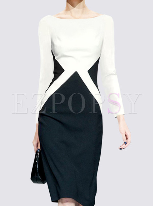 Glamorous Contrasting Long Sleeve Corset Dresses