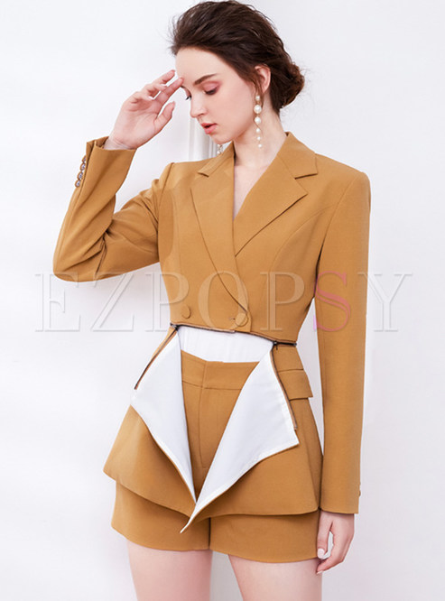 Irregular Double-Breasted Design Dress Suits For Women