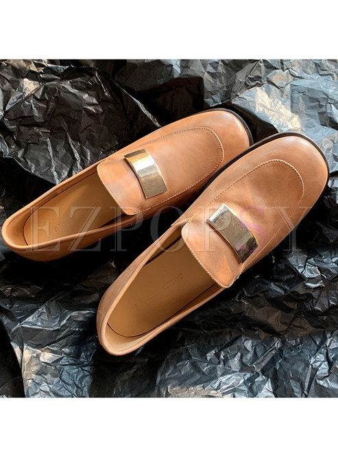 Chic Square Toe Slip-On Shoes For Women