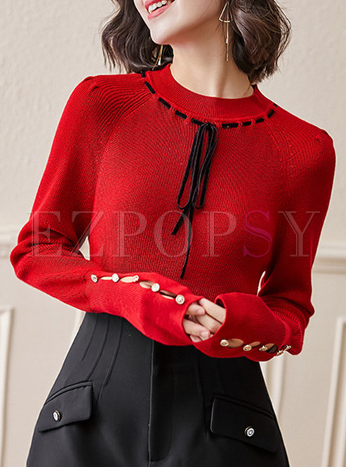 Women's Brief Knotted Knit Jumper