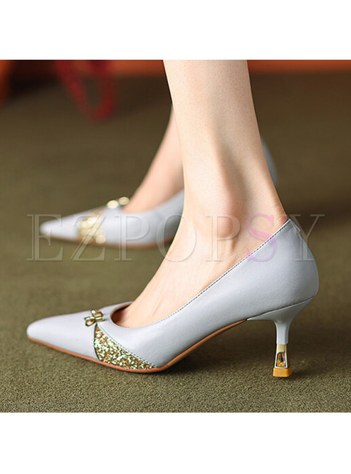 Fashion Crystal-Embellished Pointed Toe Dress Pump For Women