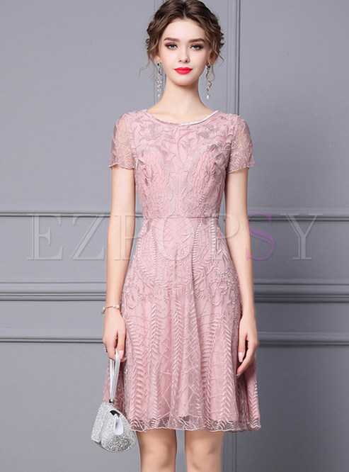 Blush Pink Floral Print Corset Detail Dress