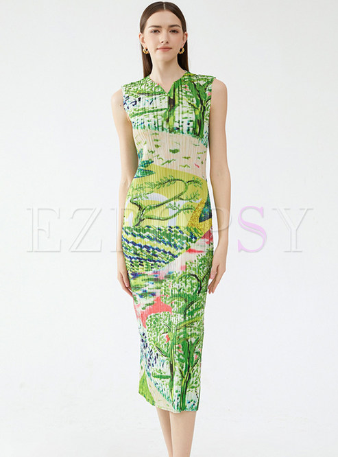 Exclusive Allover Print Midi Dress
