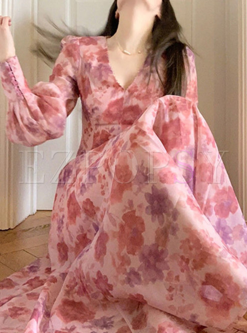 Sweet & Cute Long Sleeve All Over Print Chicwish Dresses