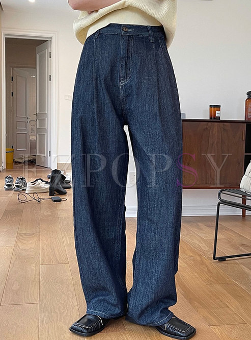 Women's Plus Size High Waisted Wide Leg Jeans