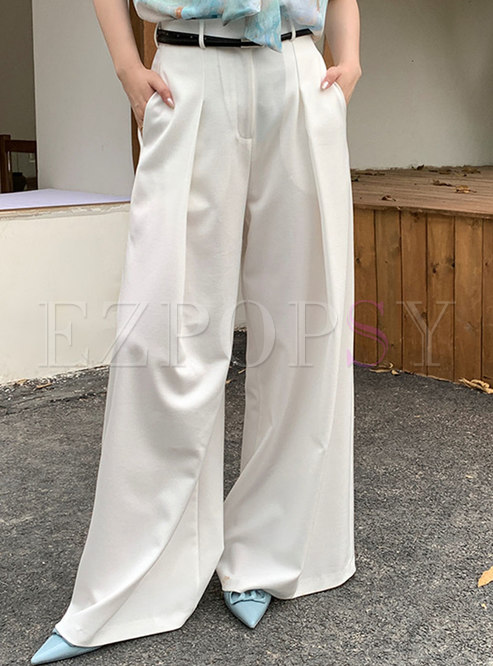 Simple With a Belt Baggy Pants For Women