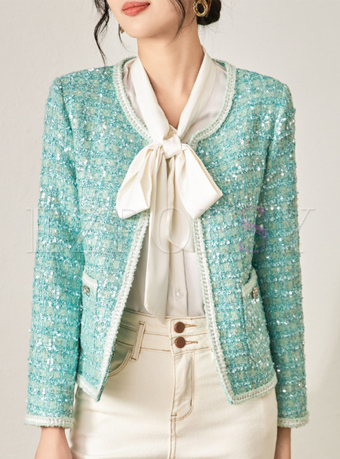 Classy Sequined Chanel Style Jacket Women