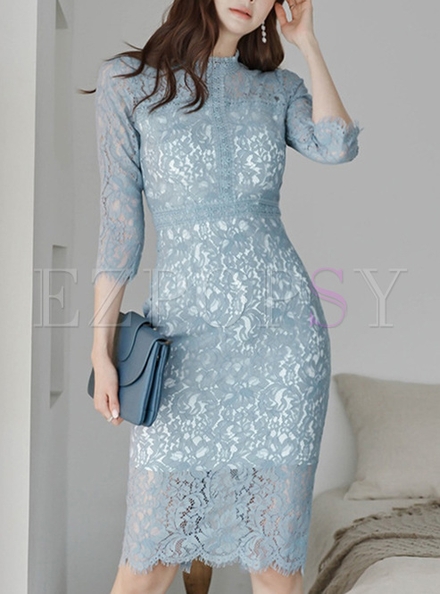 Sexy Water Soluble Lace Bodycon Dresses