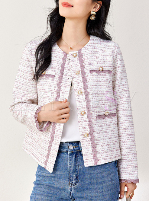 Classy Lace-Trimmed Pearl Women Coats