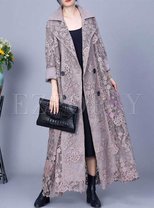 Classy Water Soluble Lace Trench Women