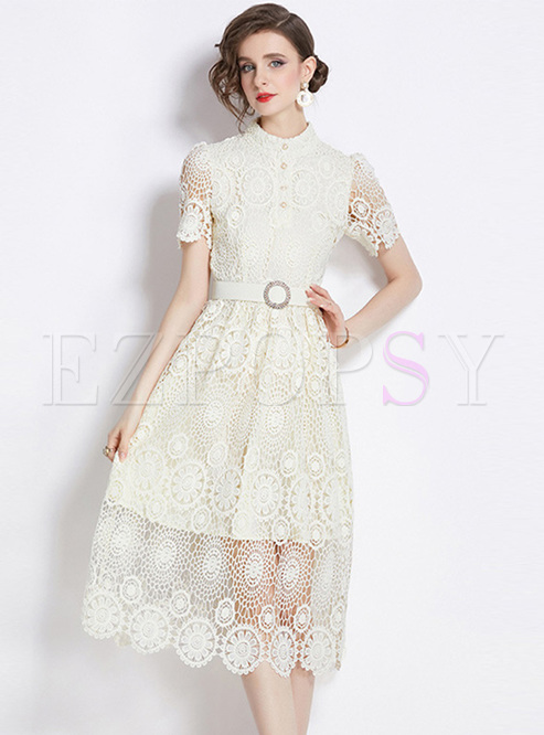 Pretty Water Soluble Lace Skater Dresses
