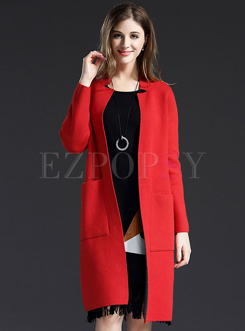 Outwear | Jackets/Coats | Fashion Bowtie Pattern Wool Winter Coat