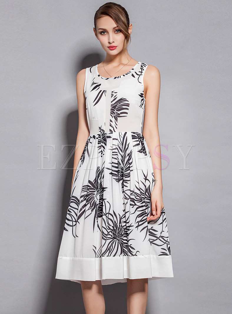 Dresses | Maxi Dresses | Womens Printed Chiffon Long Vest Dress
