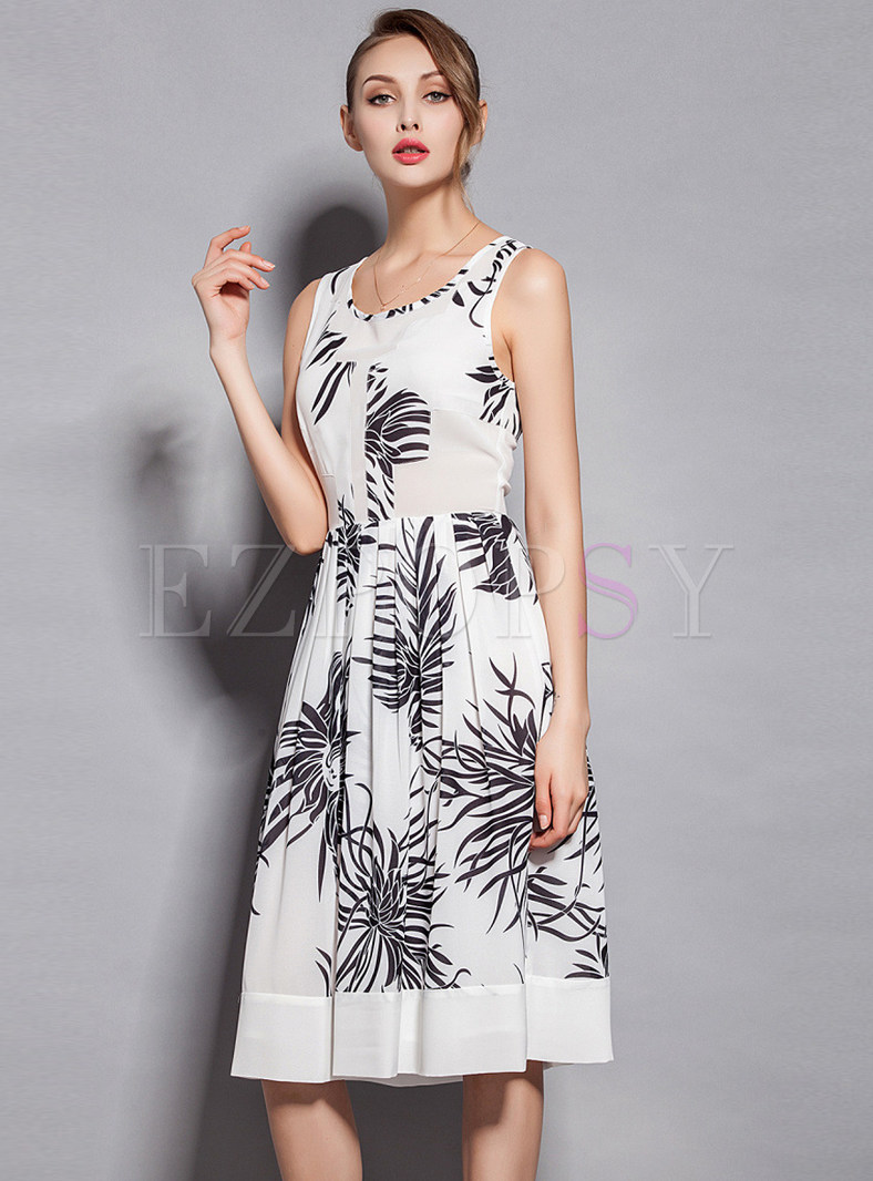 Dresses | Maxi Dresses | Womens Printed Chiffon Long Vest Dress