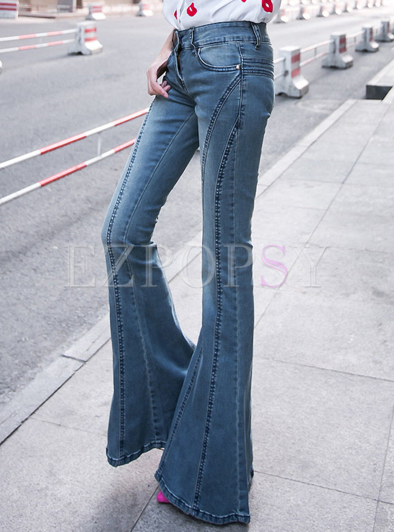 Pants | Pants | Oversize Elastic Flare Jeans