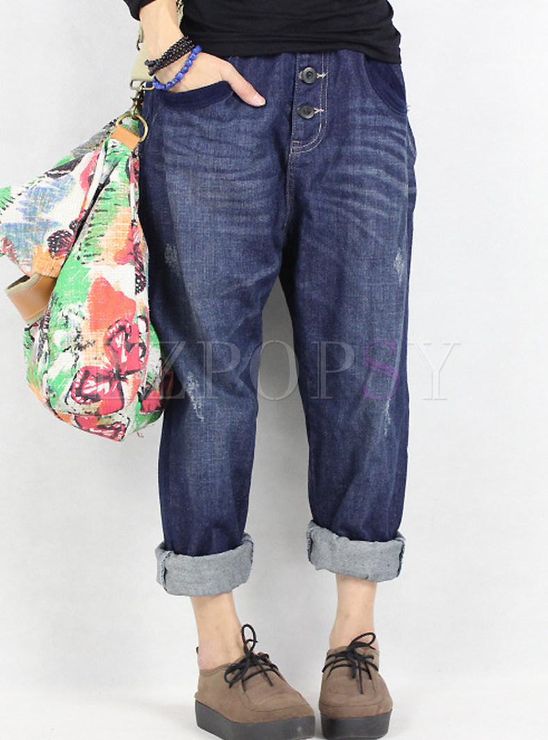 Oversize Pocket Causal Jeans