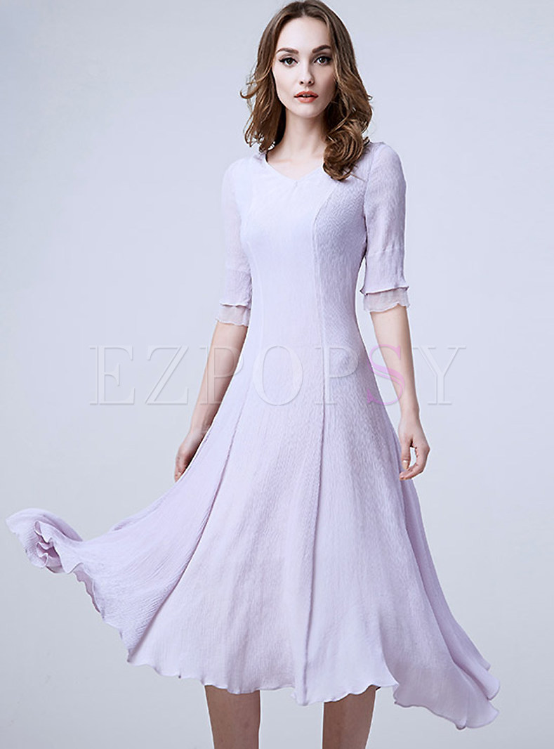 Dresses | Maxi Dresses | Solid Color Asymmetric Long Dress