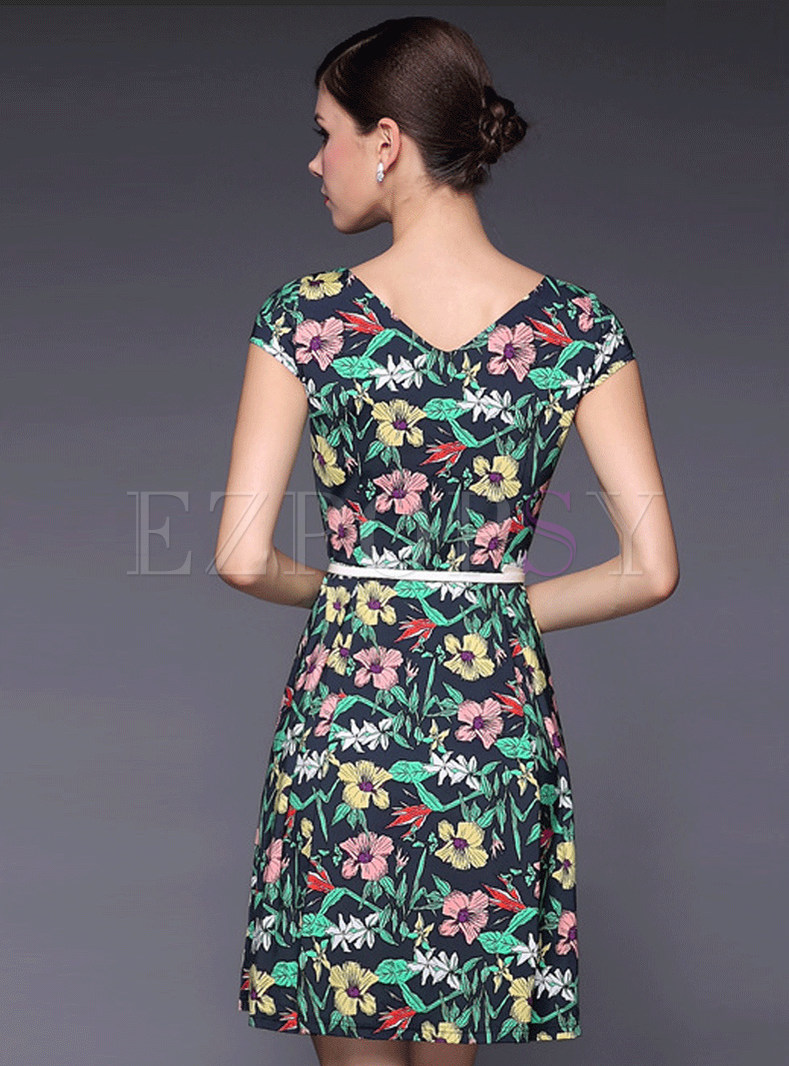 Dresses | Skater Dresses | Floral Print A-Line Dress