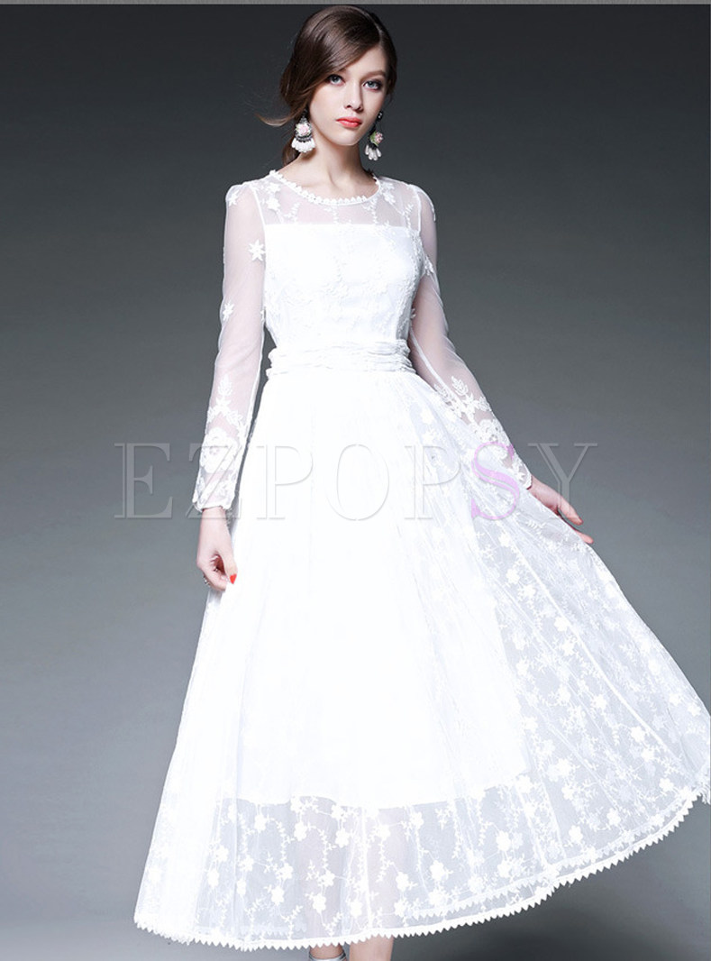 Dresses | Maxi Dresses | White Embroidery Maxi Dress