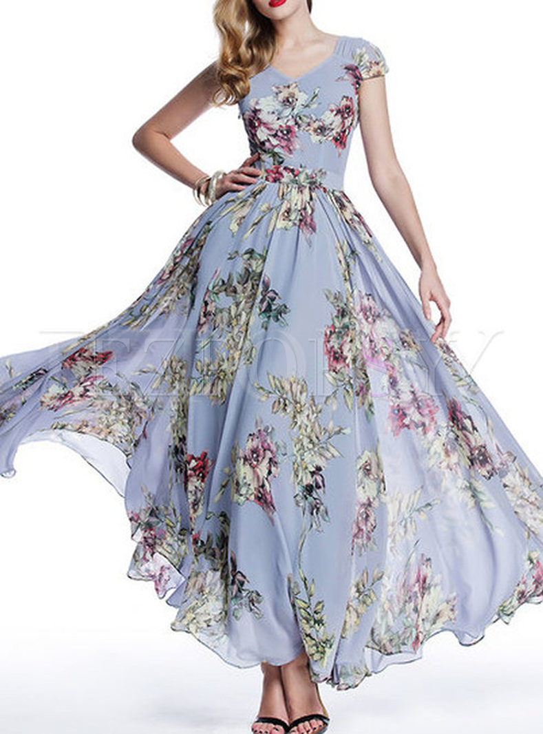 Floral Print Long Bohemian Maxi Dress | Ezpopsy.com