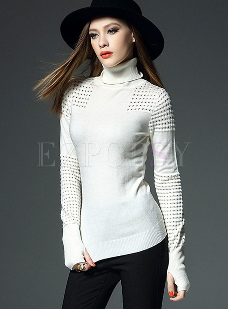 Tops | Sweaters | Fashion Turtleneck Hollow Sweater