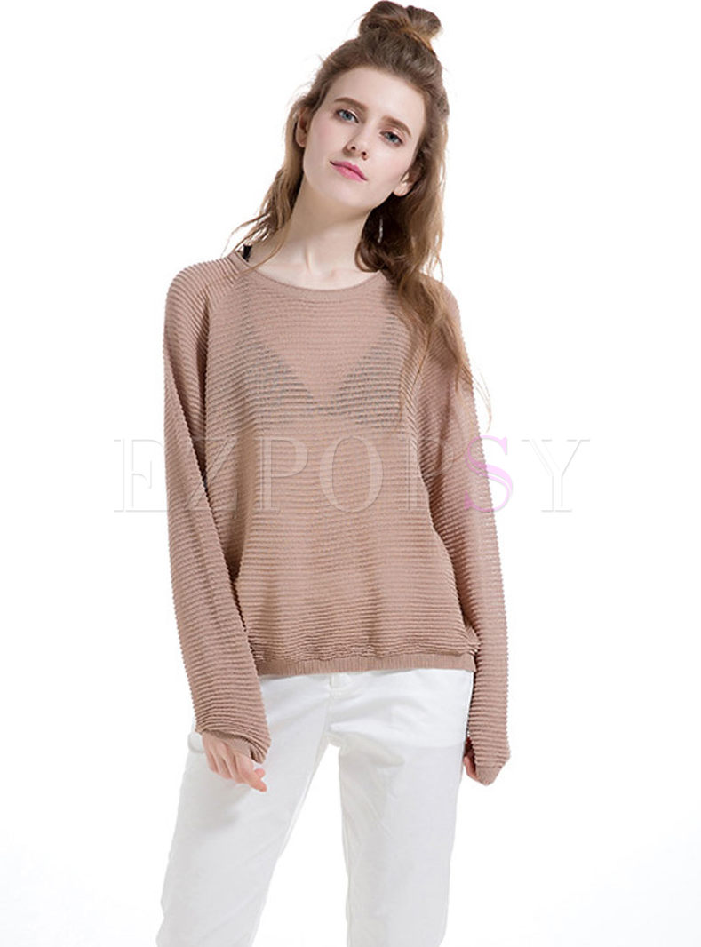Sexy See Through Look Loose Knitted Sweater