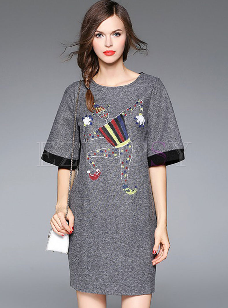 Dresses | Shift Dresses | Half floral patchwork college shift dress