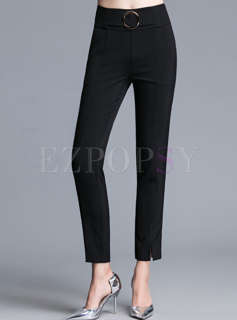 Casual Straight Pure Color Pants