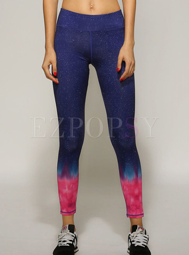 Patchwork Dip-dyed Sport Yoga Bottoms