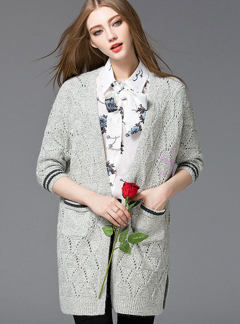 Loose Pure Color Knitted Coat
