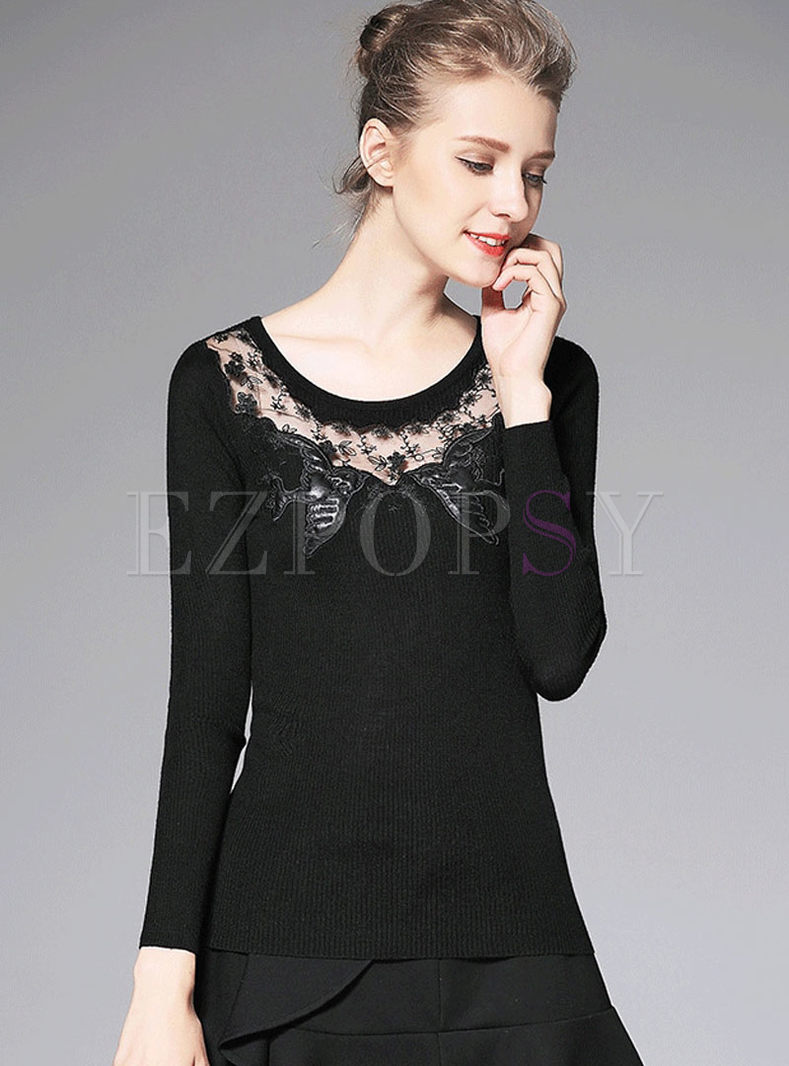 All-Match Hollow Out Animal Knitted Sweater