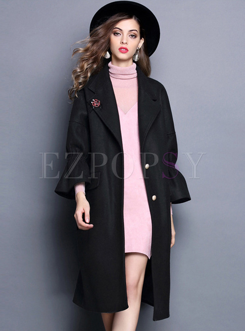 Outwear | Jackets/Coats | Thick Loose Print Wool Trench Coat