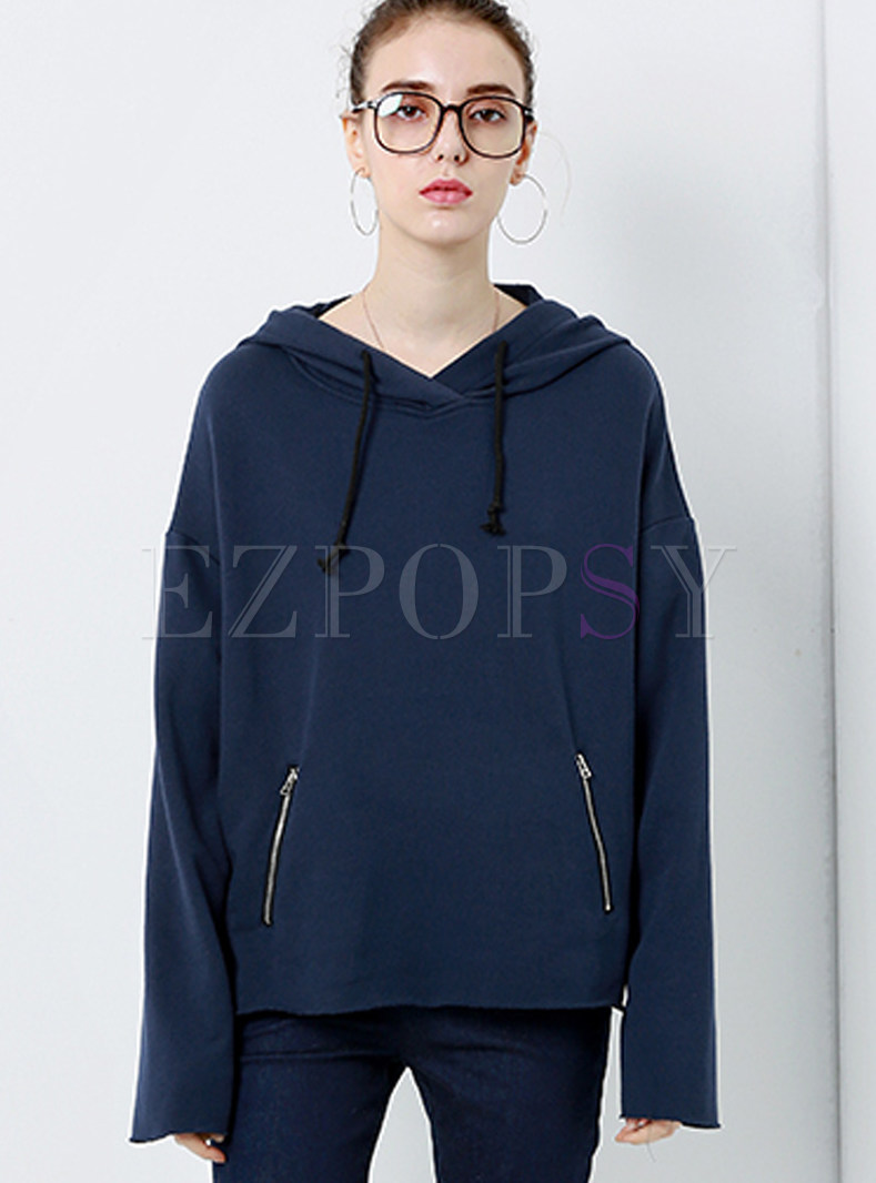 Casual Hooded Pure Color Hoodies