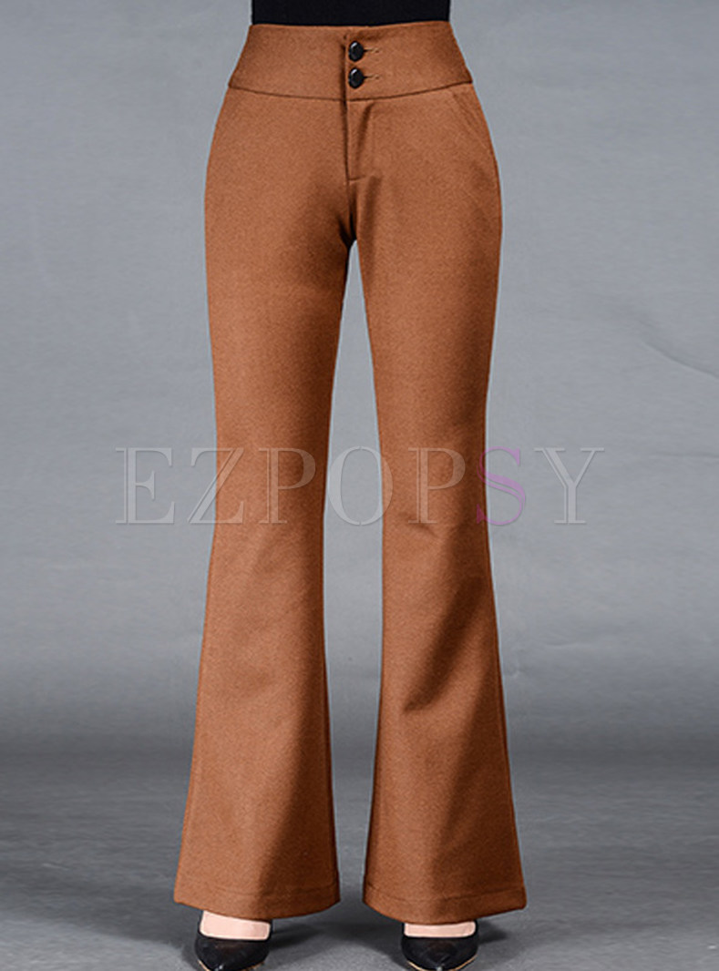 Patch Straight Full-Length Stylish Flare Pants