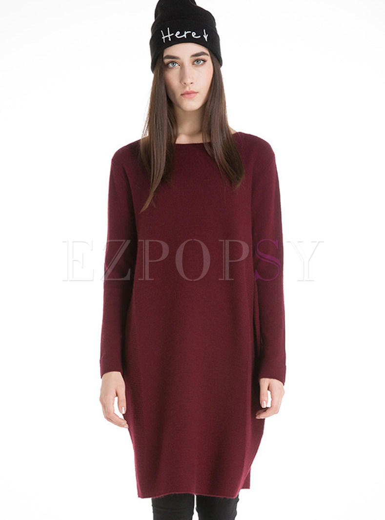 Brief Loose Solid Color Thick Sweater