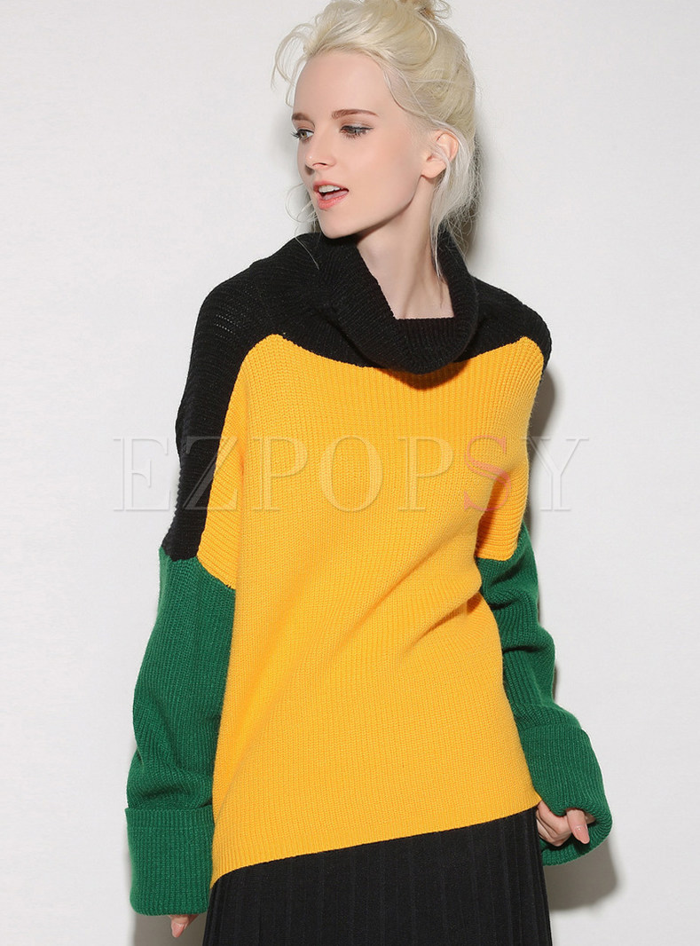 Sweet Hit Color Stitching Sweater