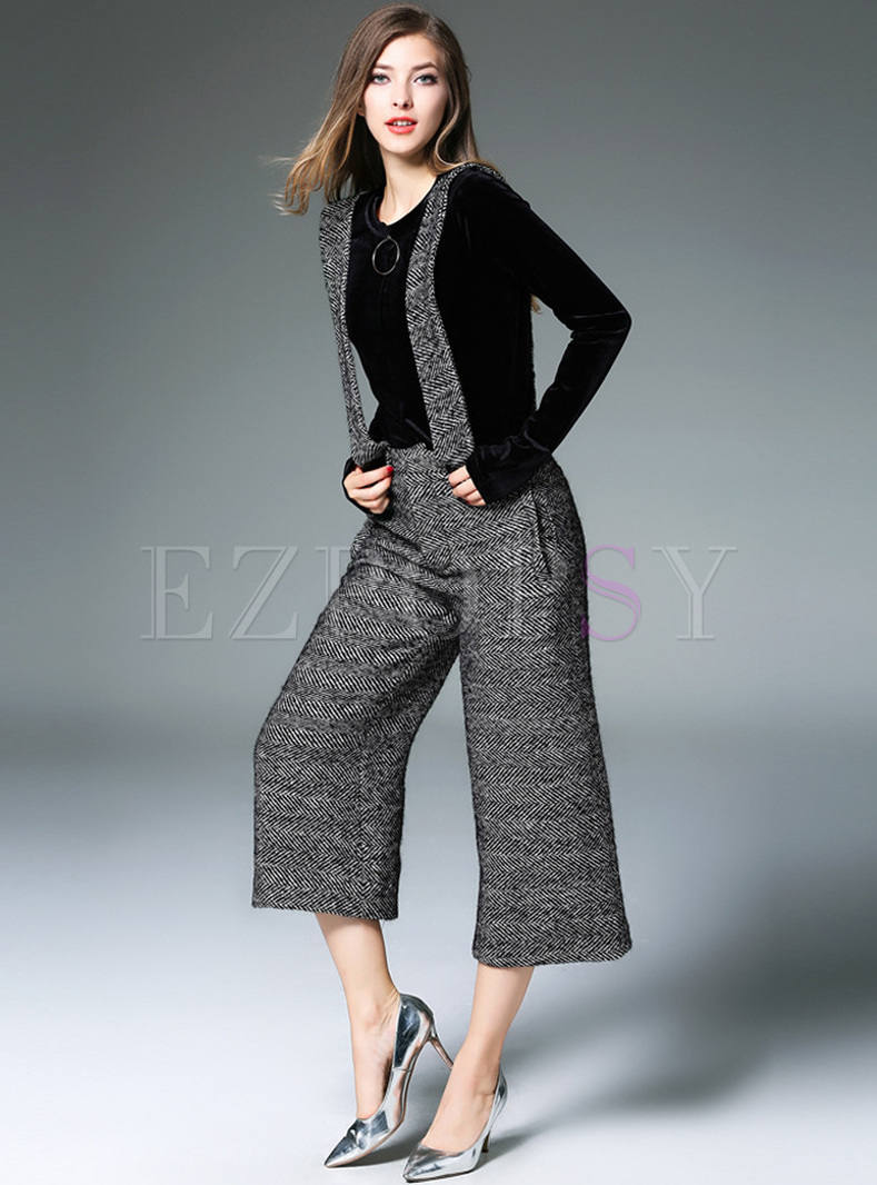 Loose Grey Wide Leg Overall