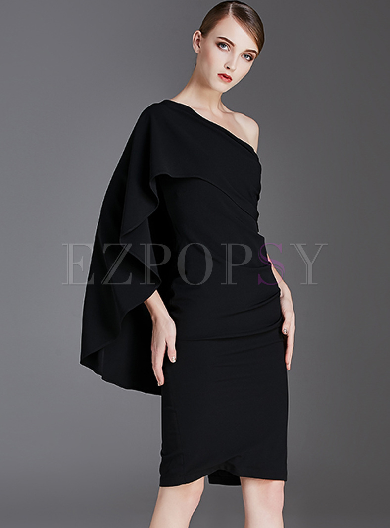Dresses | Bodycon Dresses | Elegant One-shoulder Falbala Skinny Dress