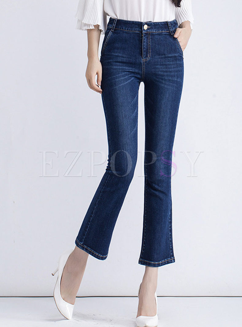 Casual Slim Ankle-length Flare Pants