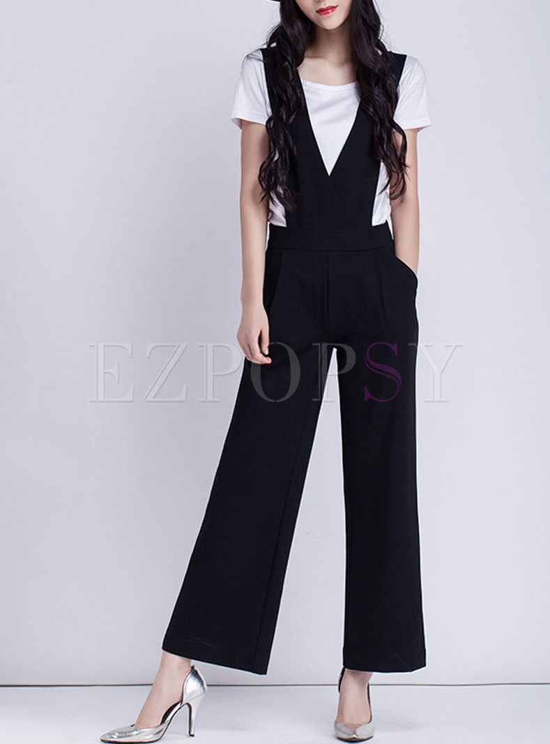 Oversize High Waist Ankle-length Overalls